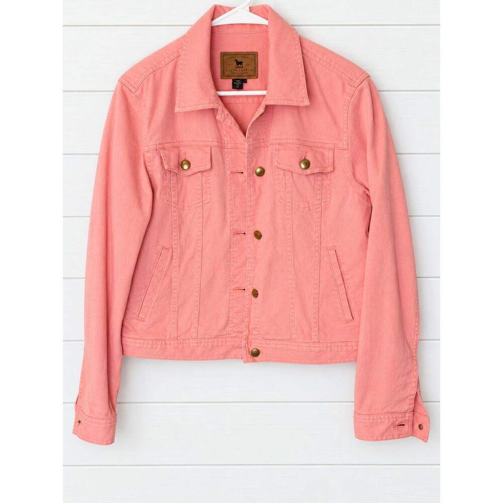 Lauren Jeans Co Ralph Lauren Pink Denim Trucker Jacket Women’s Large